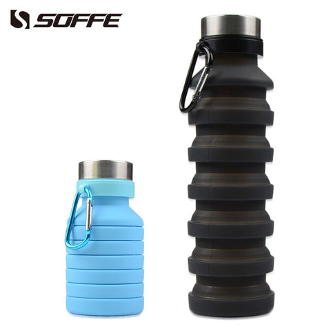 550ml Silicone Foldable Collapsible Water Bottle Shaker
